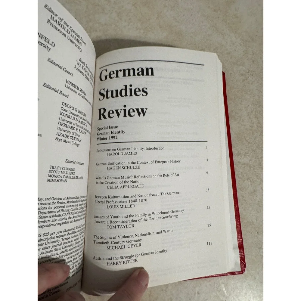 German Studies Review Volume XV 1992 Hardcover Bound Issues 1-3 Special Issue